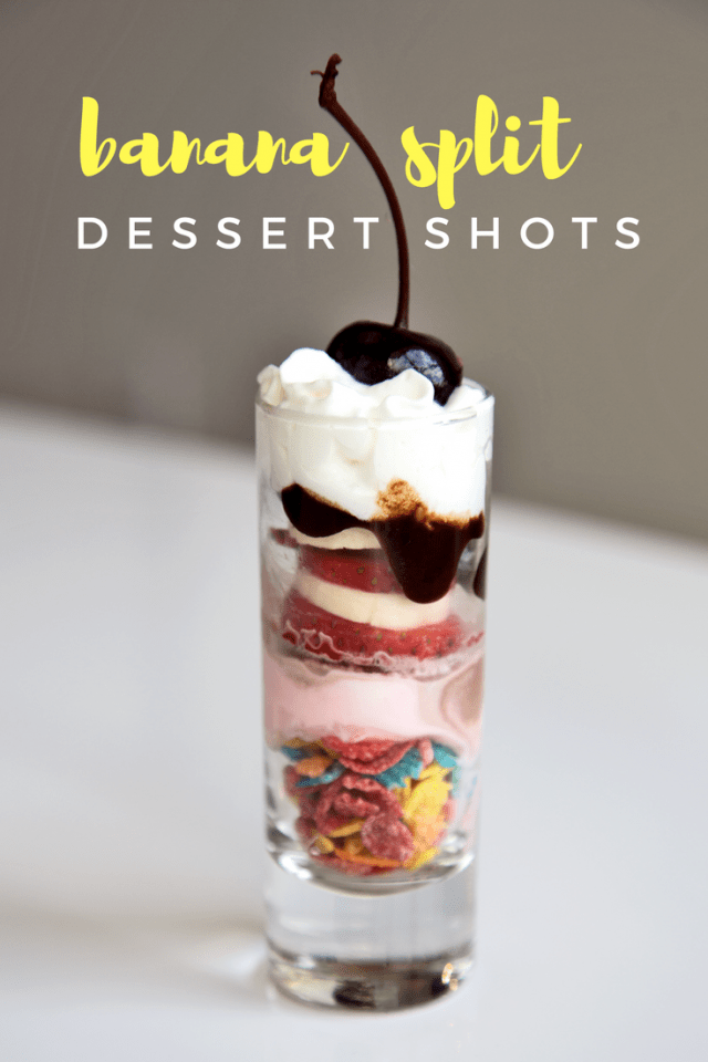 PEBBLES™ banana split dessert shots recipe