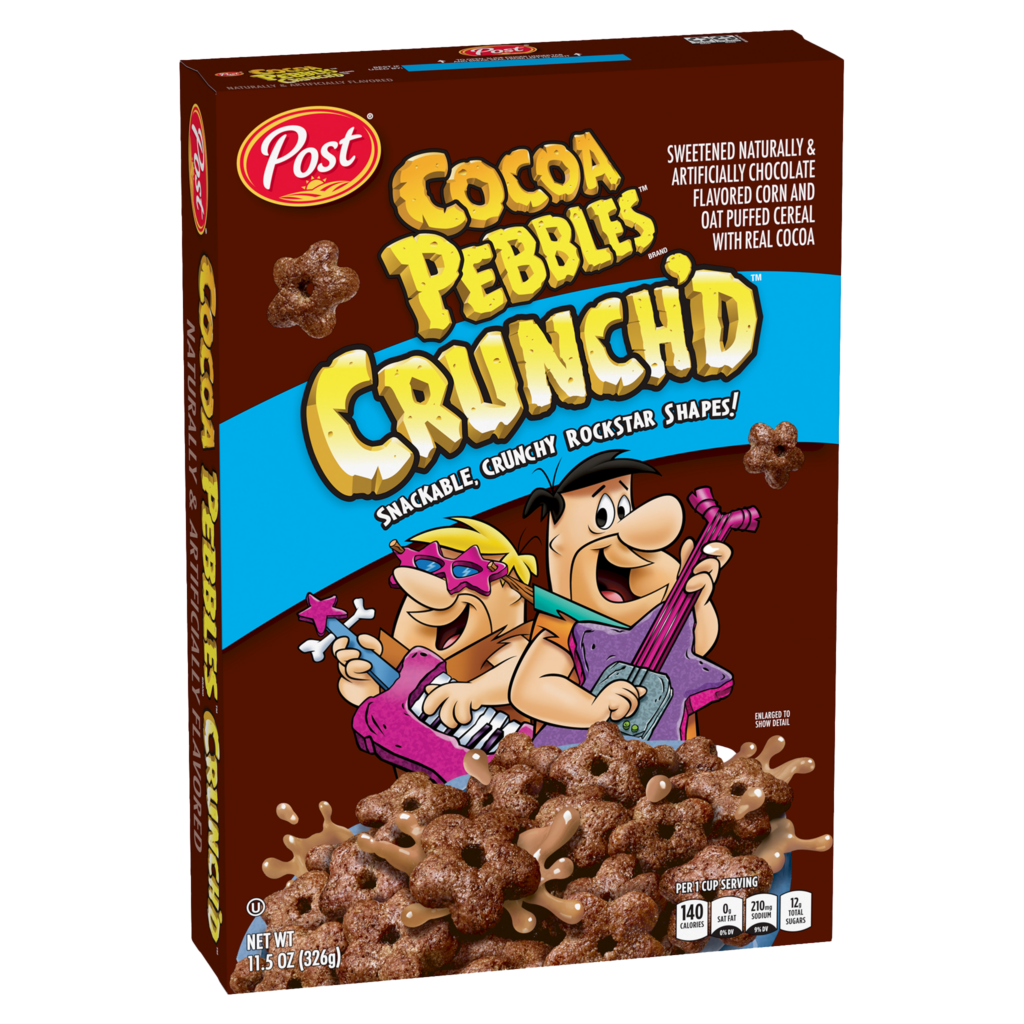 Cocoa PEBBLES Crunch'd Cereal Box