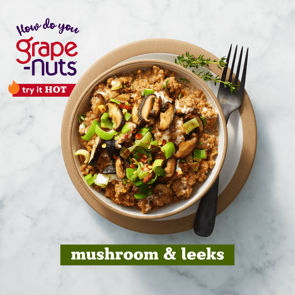 Grape Nuts Cereal Hot Recipe Mushrooms and Leeks