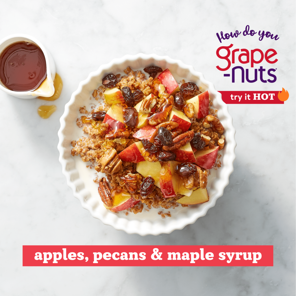 Grape Nuts hot apple cobbler recipe
