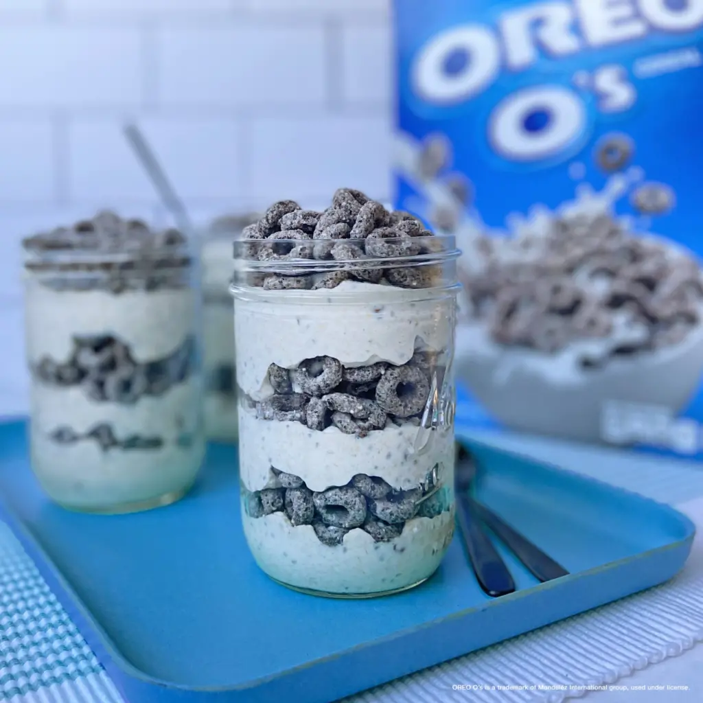 OREO O's® Cereal Overnight Oats in a mason jar recipe