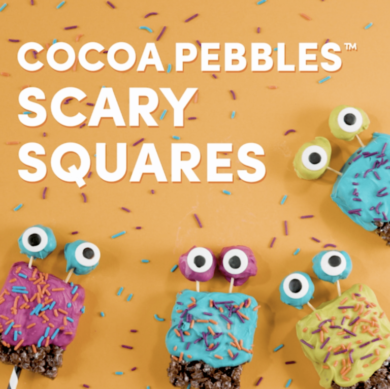 Cocoa PEBBLES™ scary squares recipe