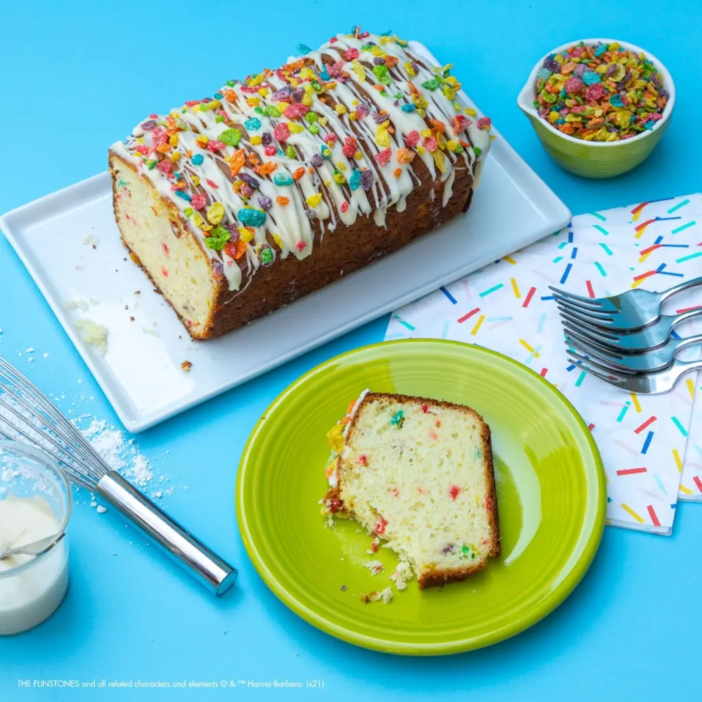 Fruity PEBBLES cake bread recipe