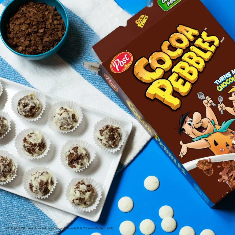 Cocoa PEBBLES™ Cereal White Chocolate Fudge