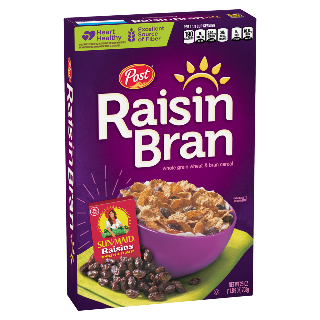Post Raisin Bran cereal box
