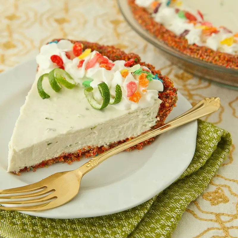 Lime cheesecake with Fruity PEBBLES™ crust recipe