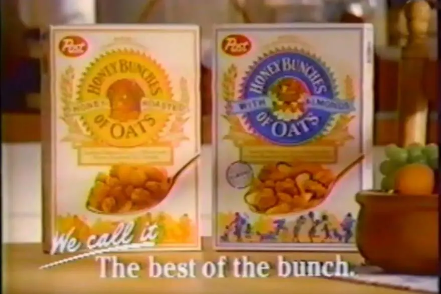 An old commercial image of Honey Bunches of Oats
