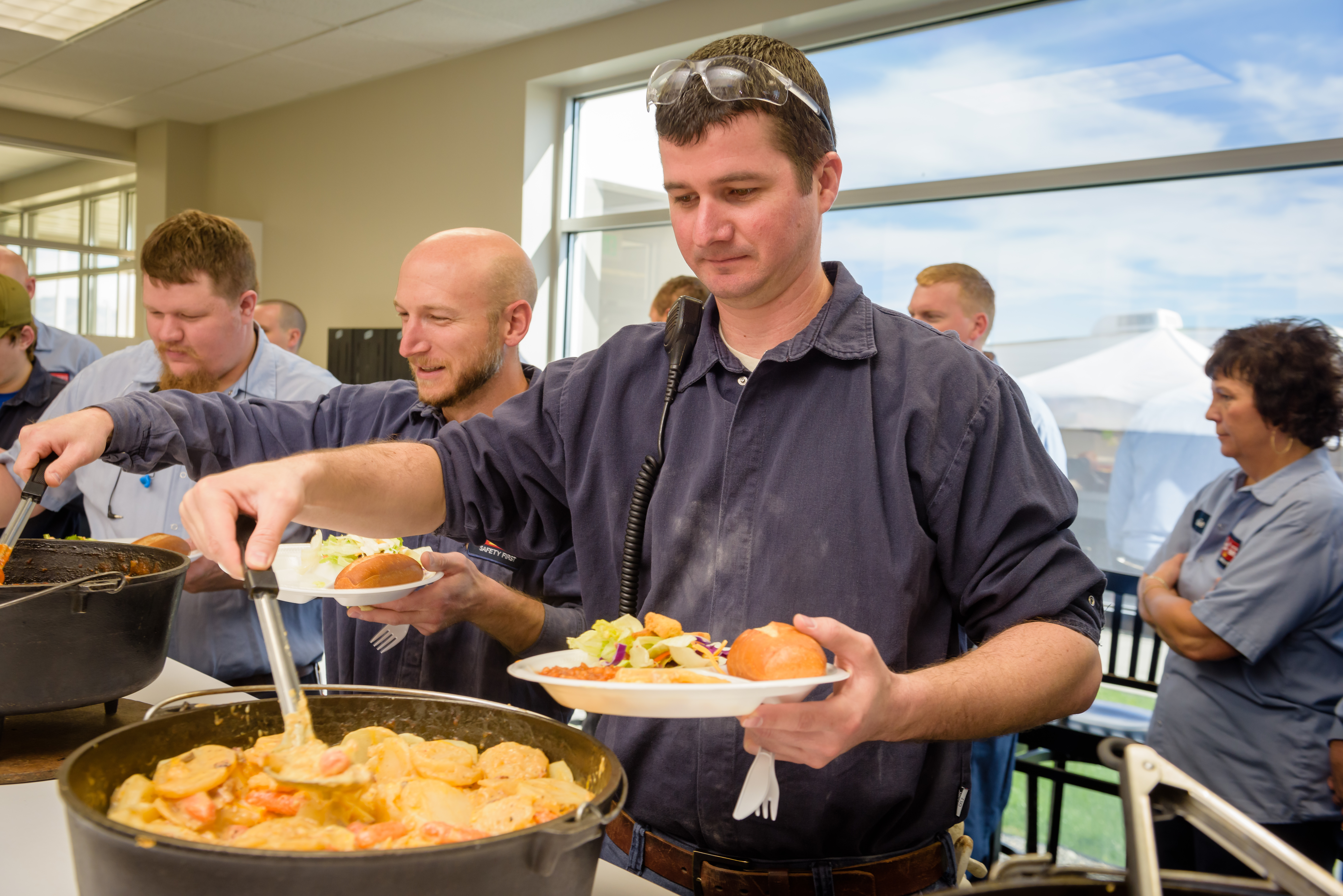 Man serving food