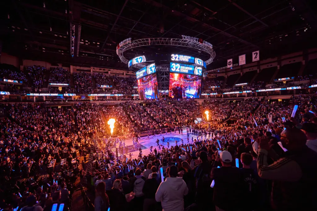 A large group of people in a crowded stadium.