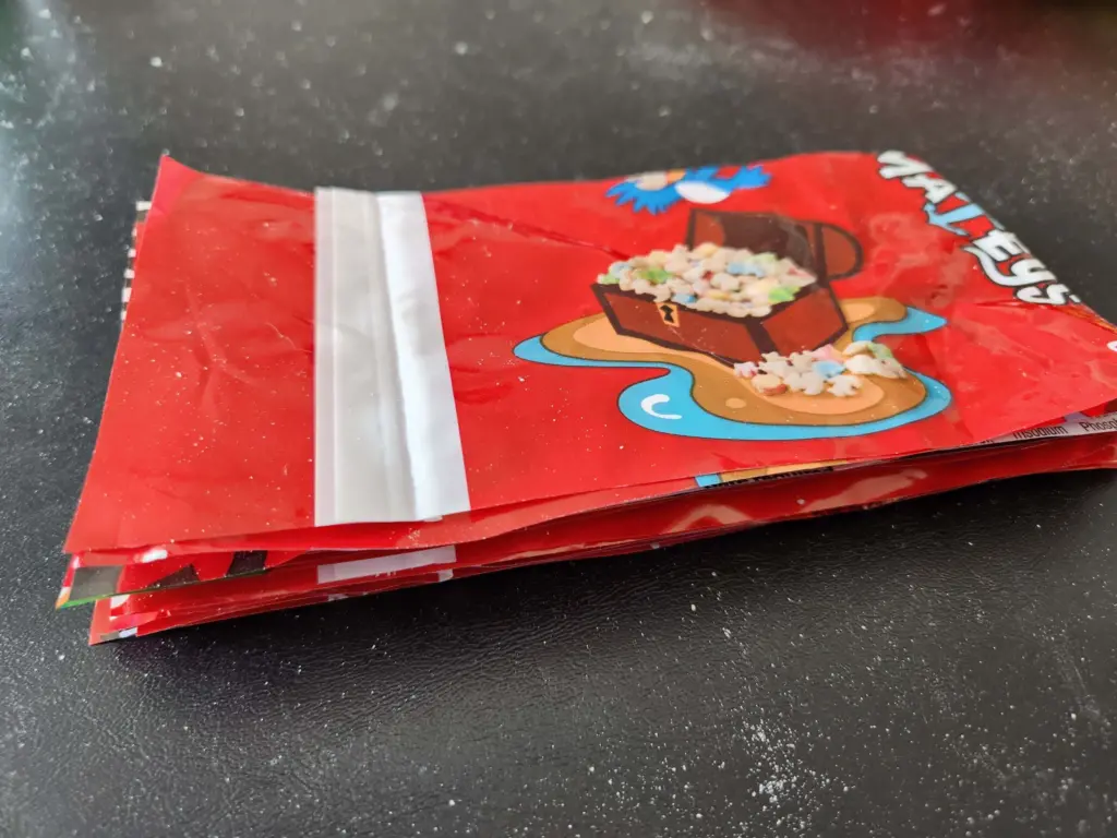 An empty Malt-O-Meal cereal bag