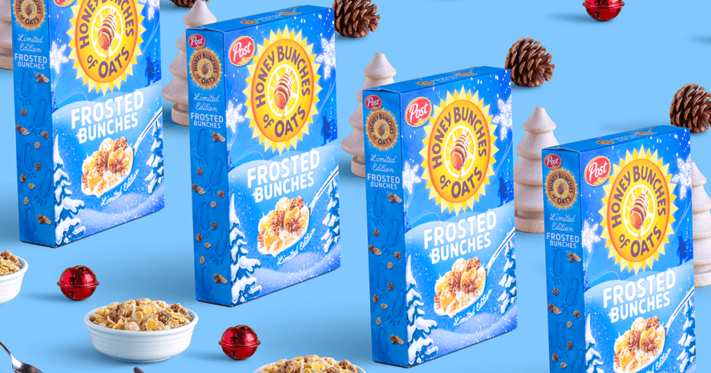 Limited-edition Frosted Honey Bunches of Oats® cereal.