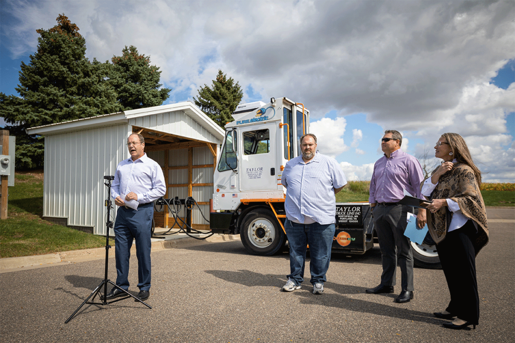 Minnesota Pollution Control Agency demonstrating first all electric terminal tractor in Minnesota