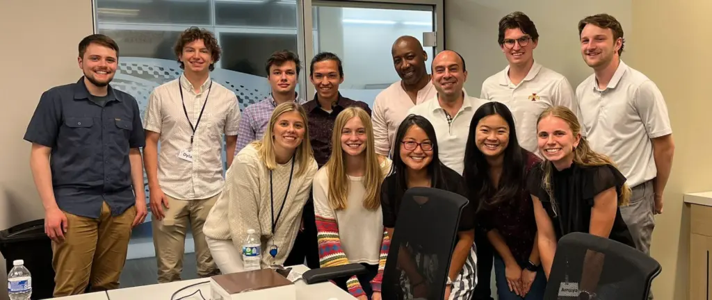 Group of Post's summer 2022 interns at the Lakeville office