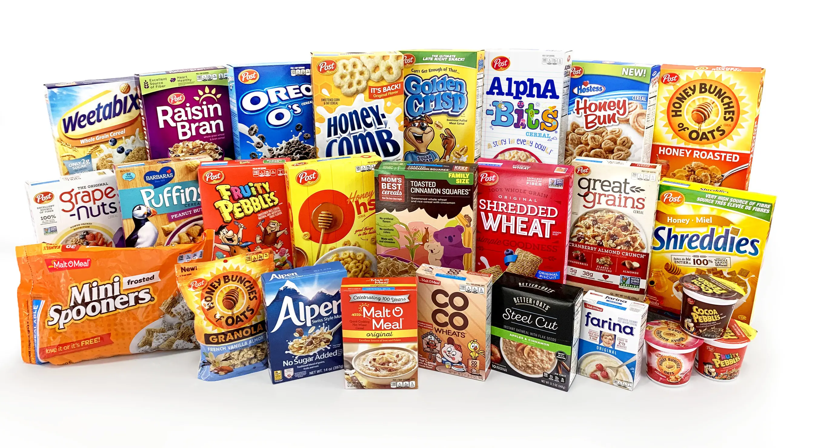 Group of cereals made by Post Consumer Brands