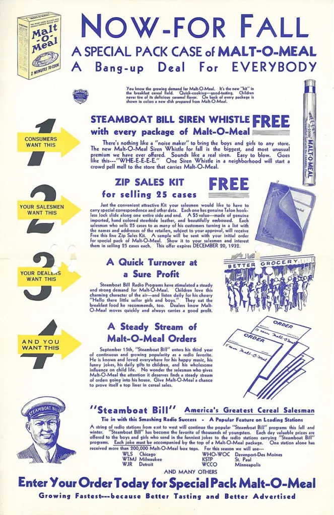 Old Malt-O-Meal wheat cereal advertisement