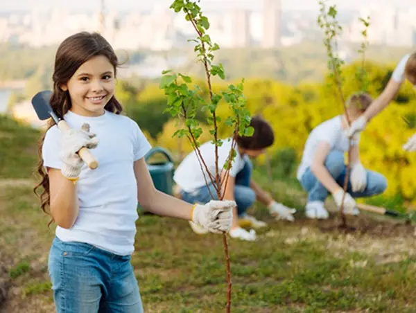 Girl gardening