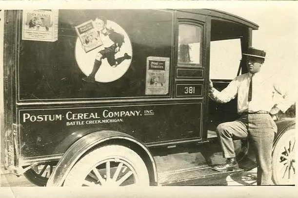 Postum Cereal Company vehicle in Battle Creek, Michigan