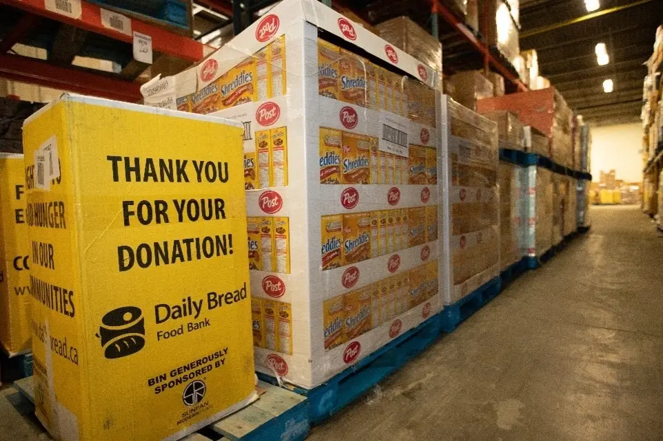 Packages of donated food