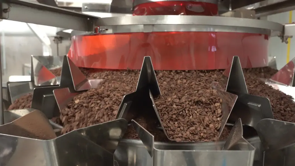A machine processes cereal