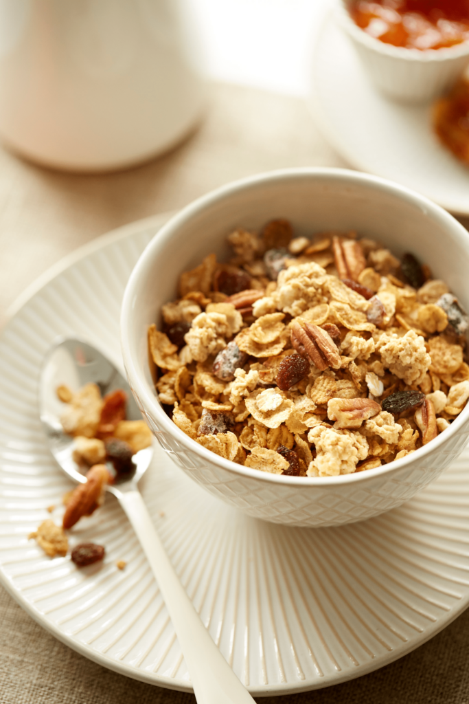 A bowl of Great Grains cereal