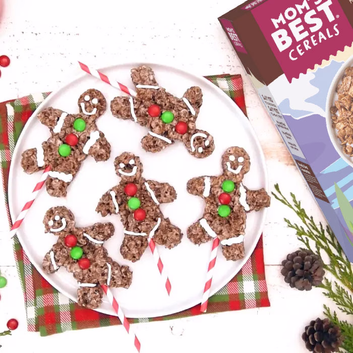 Chocolate Crispy Rice Gingerbread Men Pops