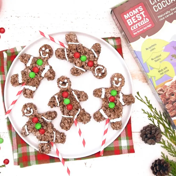 Chocolate Crispy Rice Gingerbread Men Pops