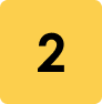 Yellow square number two icon