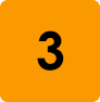 Orange square number three icon