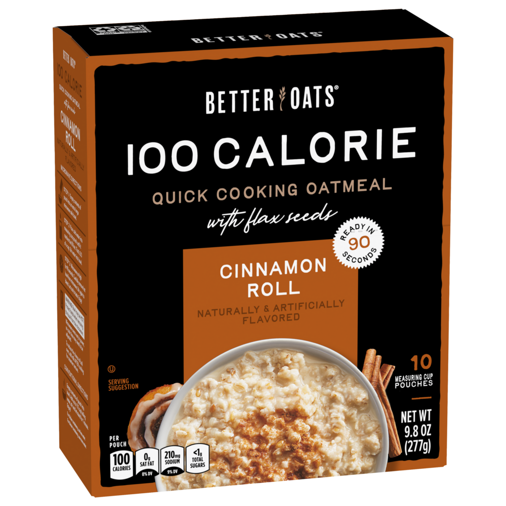 Better Oats® 100 Calorie Cinnamon Roll box