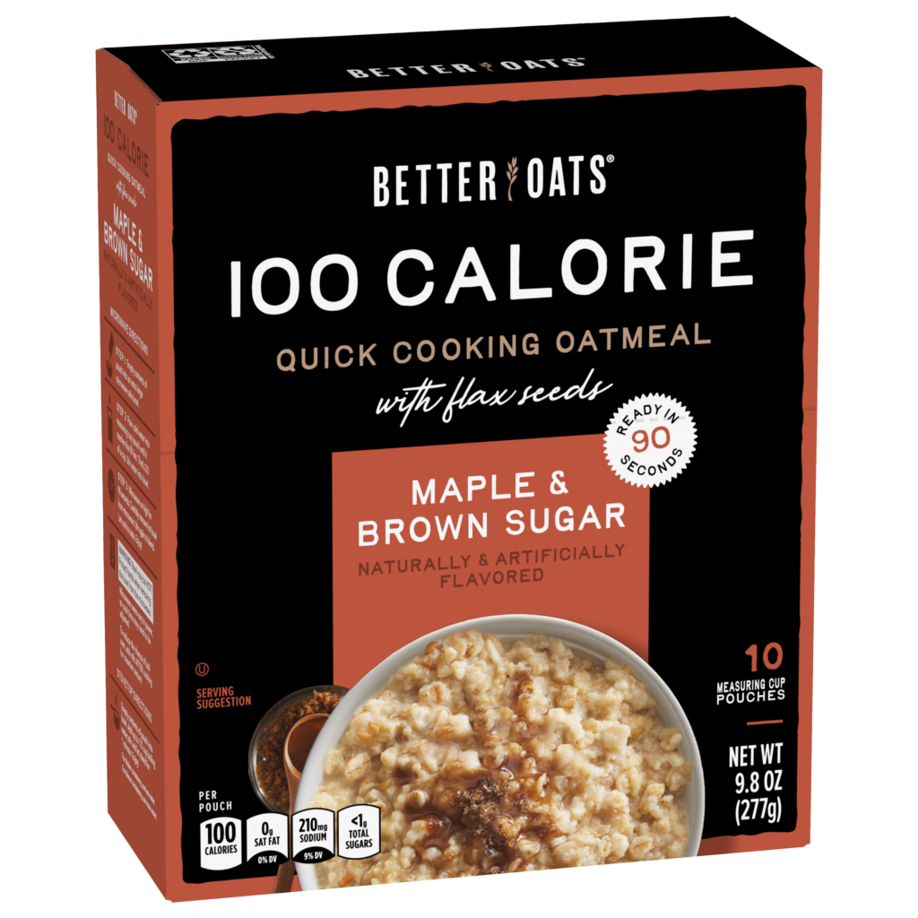 Better Oats® 100 Calorie Maple & Brown Sugar box