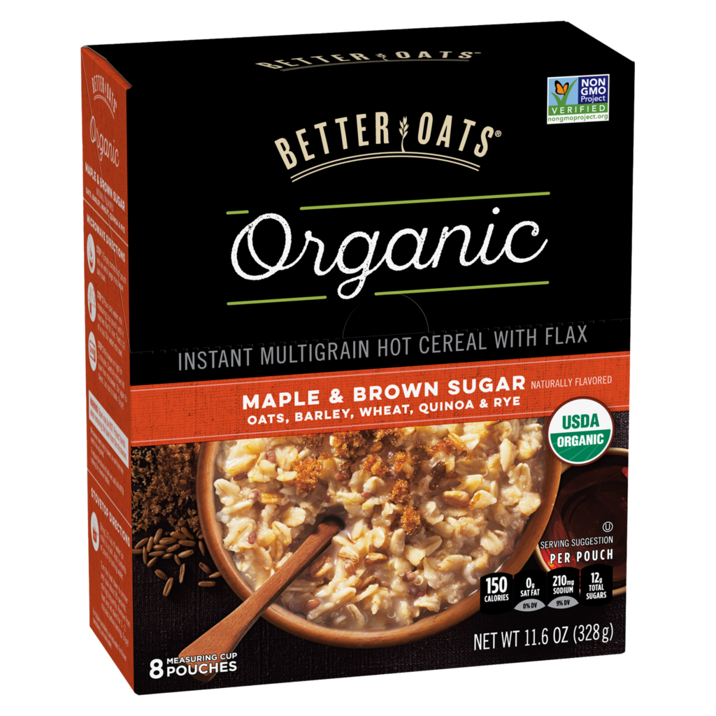 Better Oats® Organic Maple and Brown Sugar box