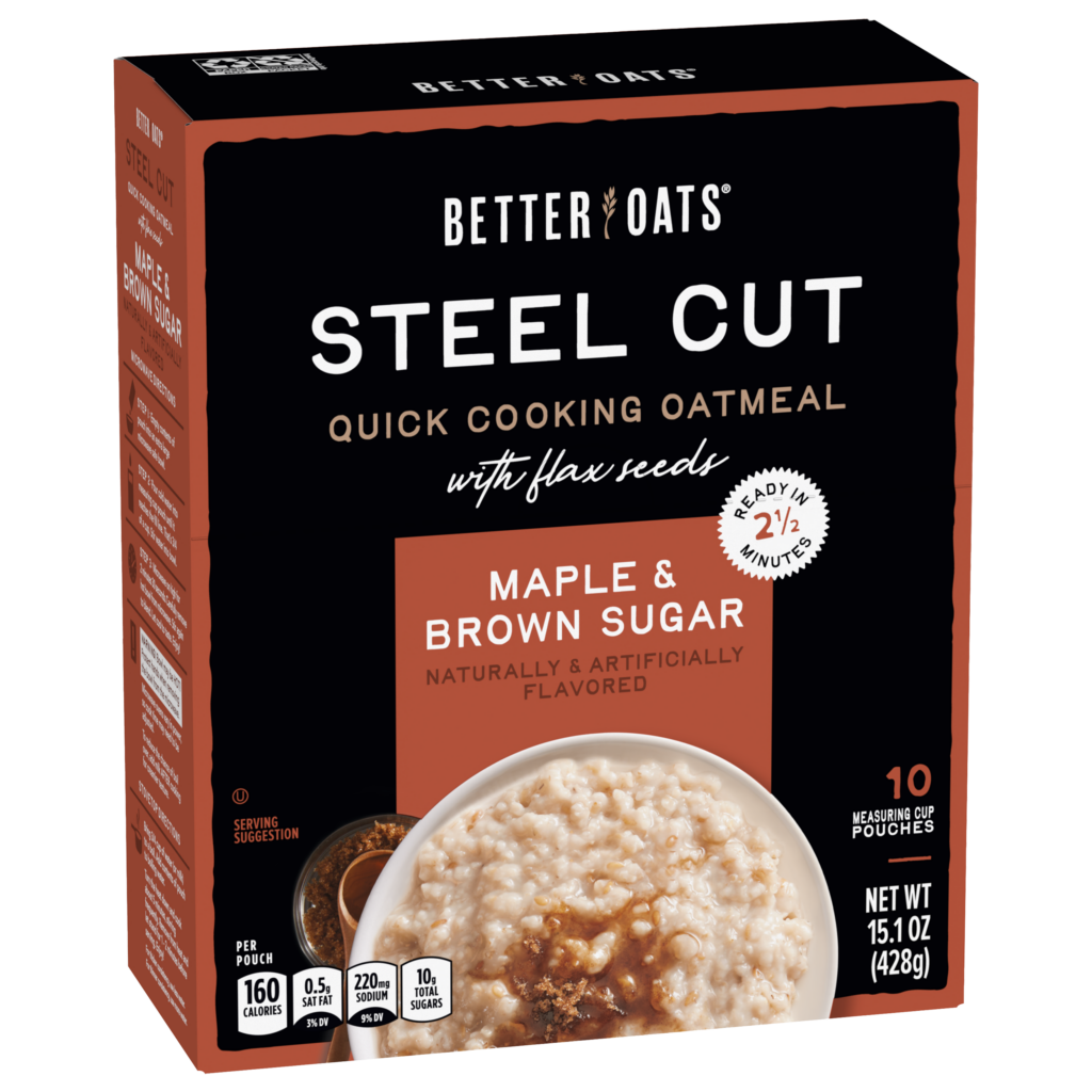 Better Oats® Steel Cut Maple & Brown Sugar box