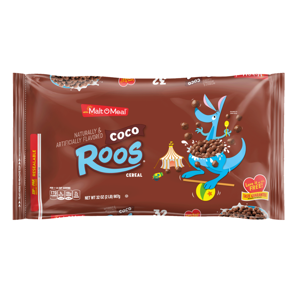 Coco Roos cereal packaging