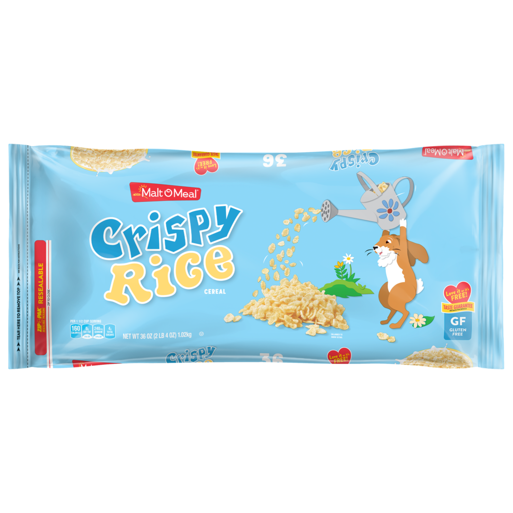 Malt-O-Meal® Crispy Rice cereal packaging