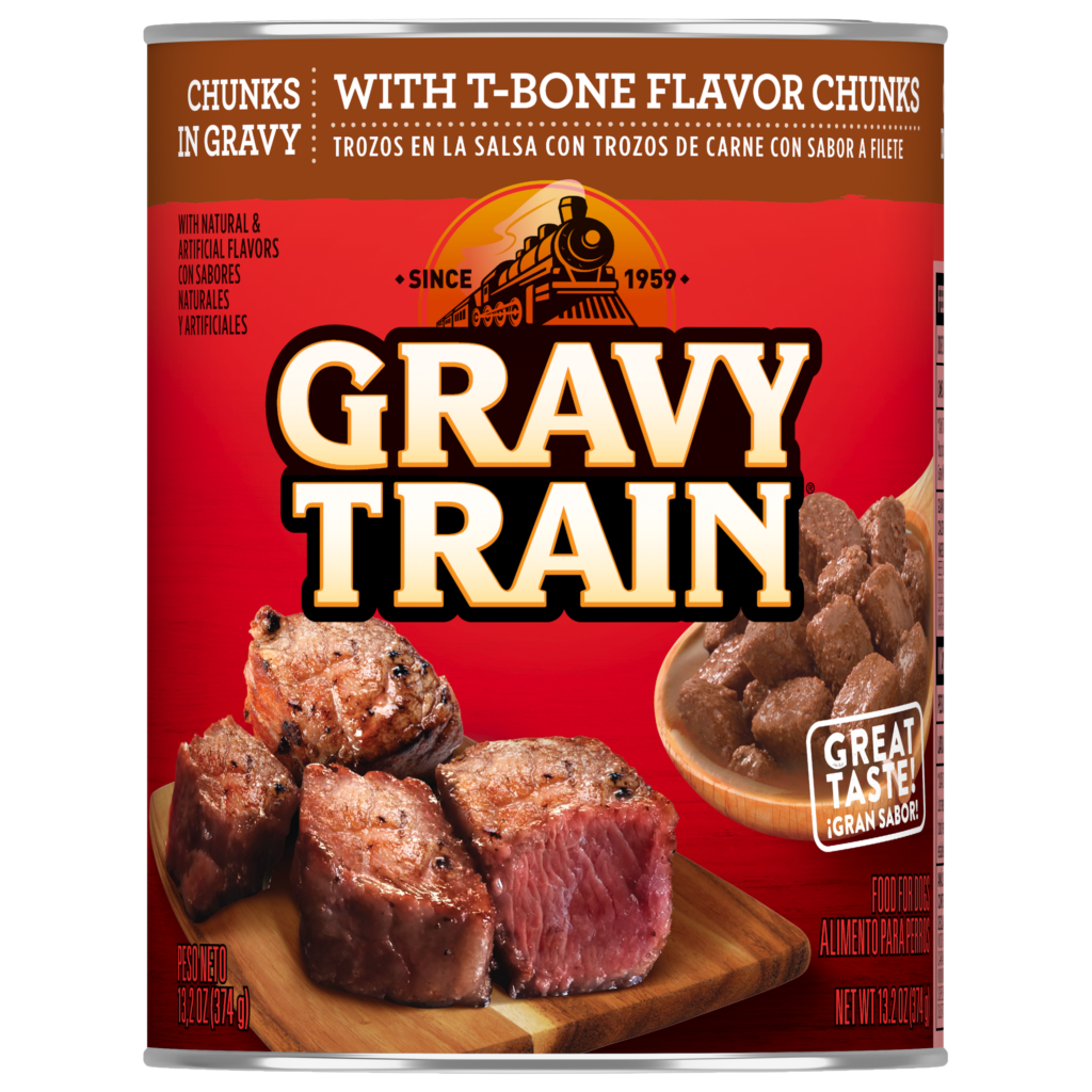 Gravy Train Chunks In Gravy With T-Bone Flavor Chunks Wet Dog Food