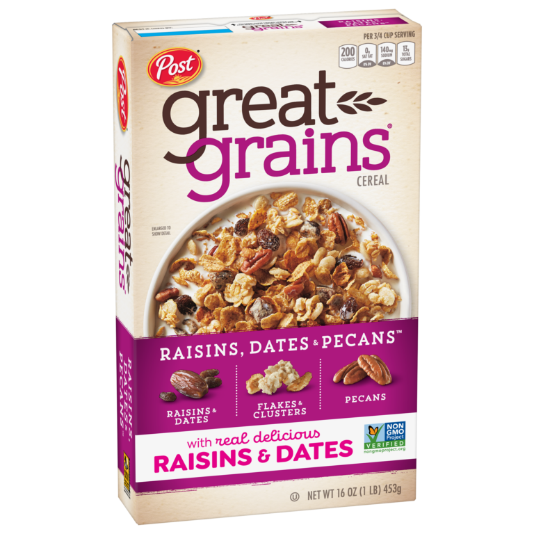 Great Grains™ Raisins, Dates & Pecans™ cereal box