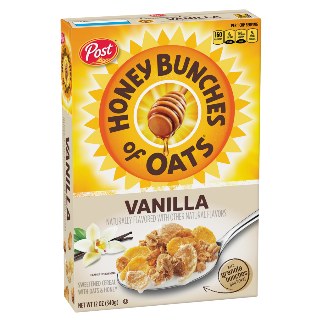 Honey Bunches of Oats® Vanilla cereal box
