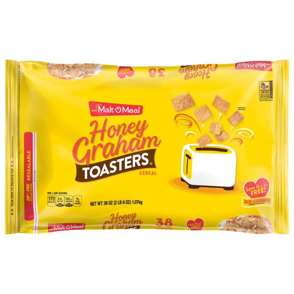 Malt-O-Meal® Honey Graham Toasters® cereal packaging