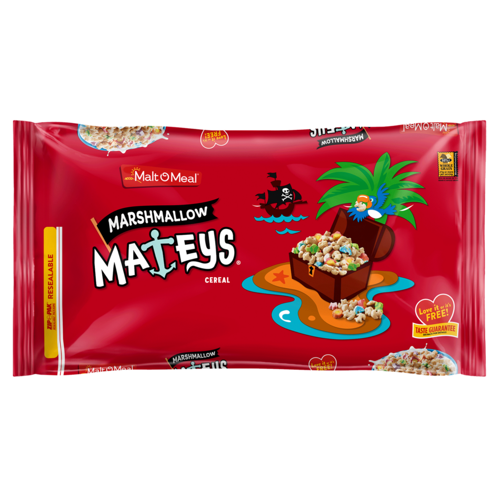 Malt-O-Meal® Marshmallow Mateys® cereal packaging