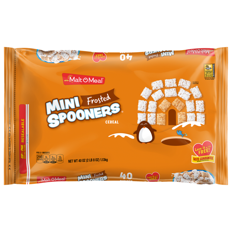 Malt-O-Meal™ Frosted Mini Spooners™ cereal packaging