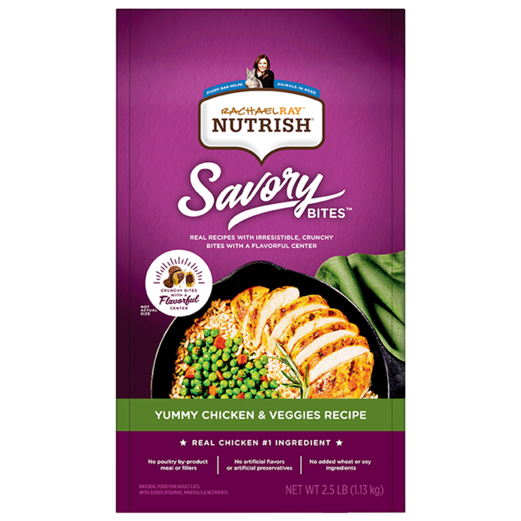 Nutrish Savory Bites Yummy Chicken & Veggies Recipe Dry Cat Food