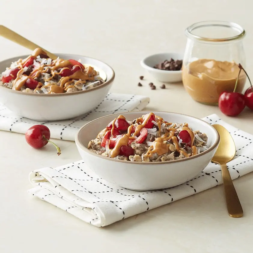 two oatmeal power bowls