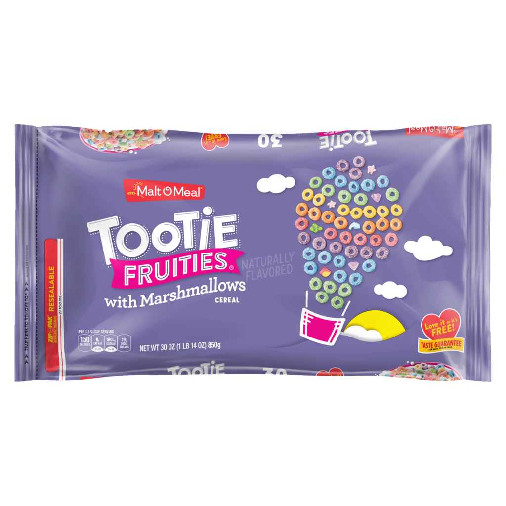 Malt-O-Meal® Tootie Fruities® with Marshmallows cereal packaging