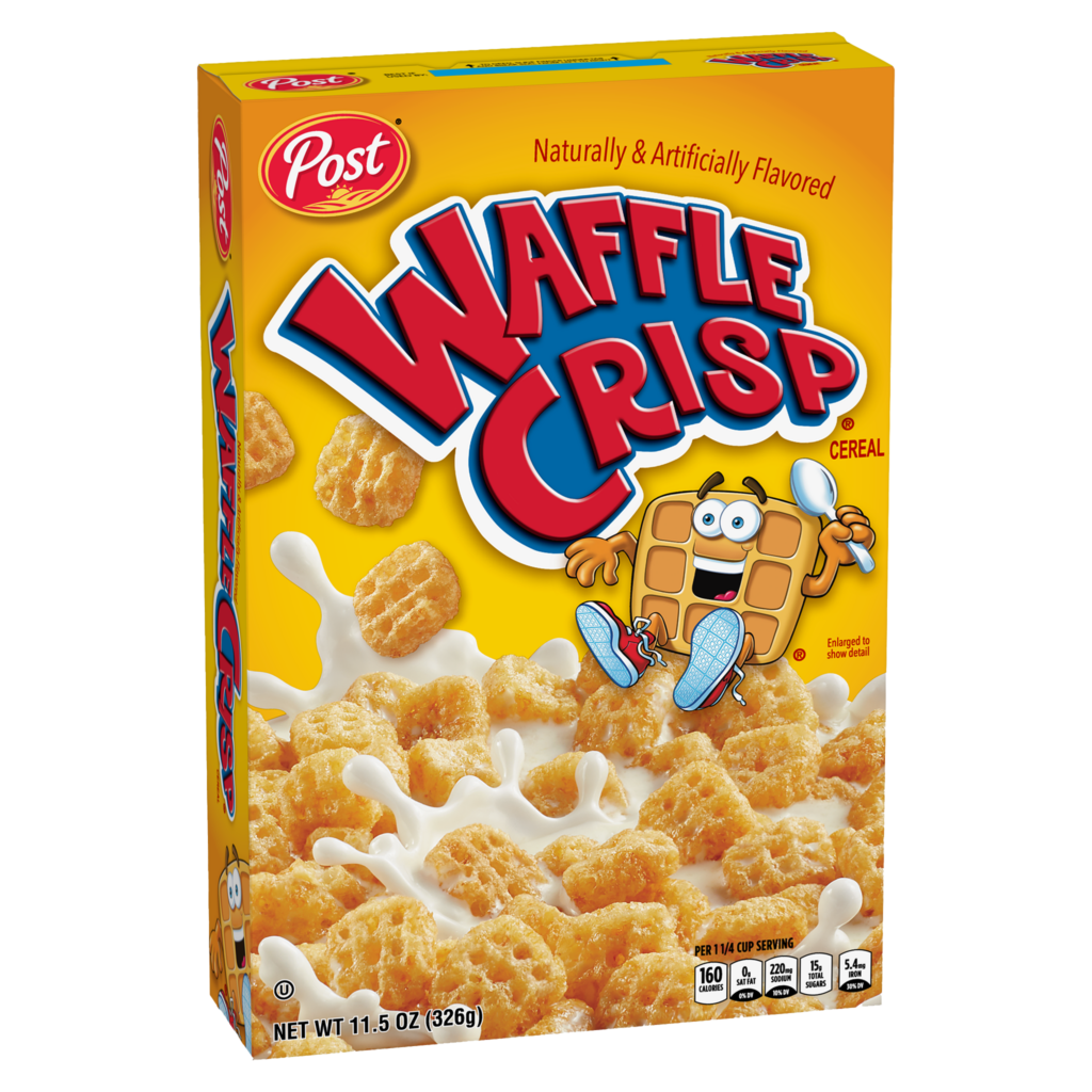 Waffle Crisp cereal box