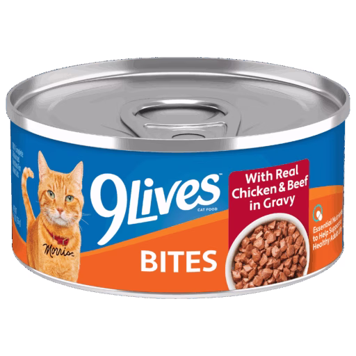 Bites Wet Cat Food With Real Chicken & Beef in Gravy