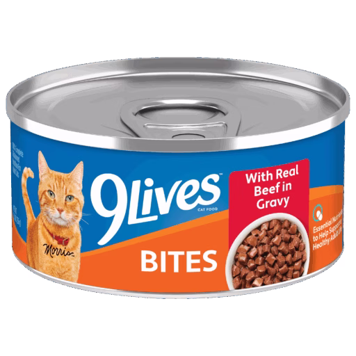 Bites Wet Cat Food With Real Beef in Gravy