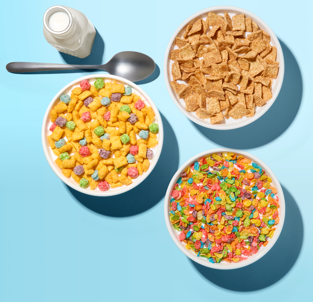 Three Malt-O-Meal cereal bowls