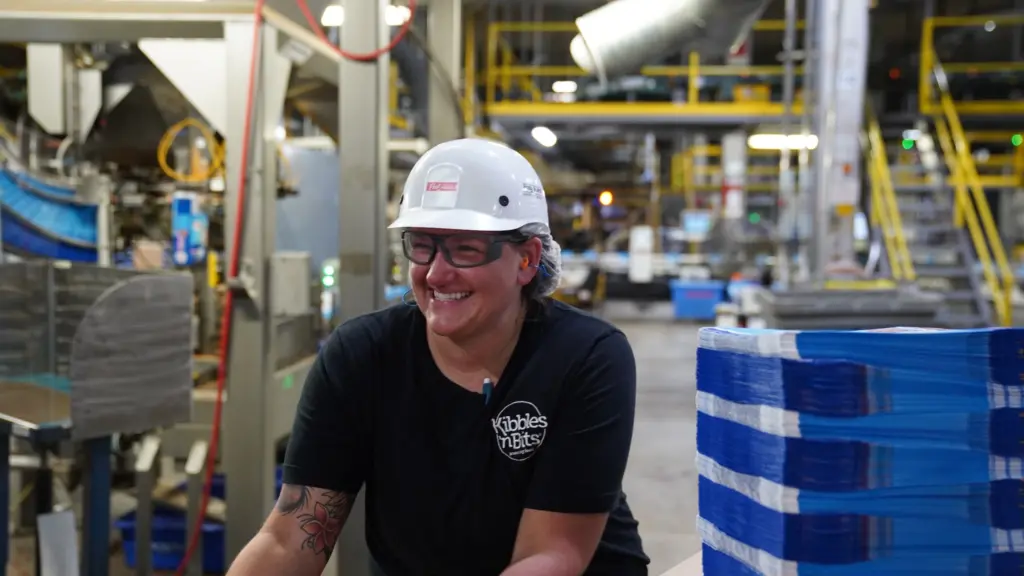 A female employee smiling
