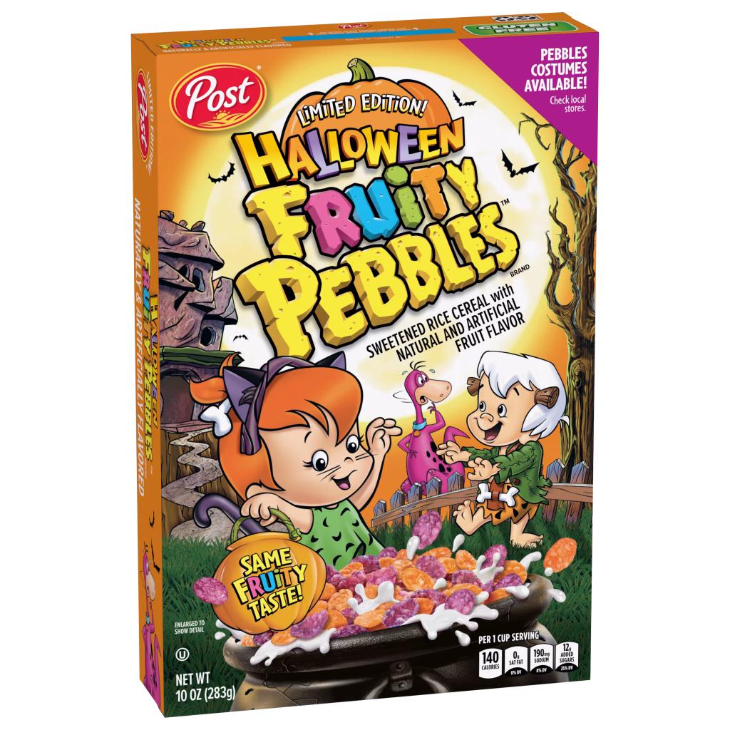 Halloween Fruity PEBBLES cereal box