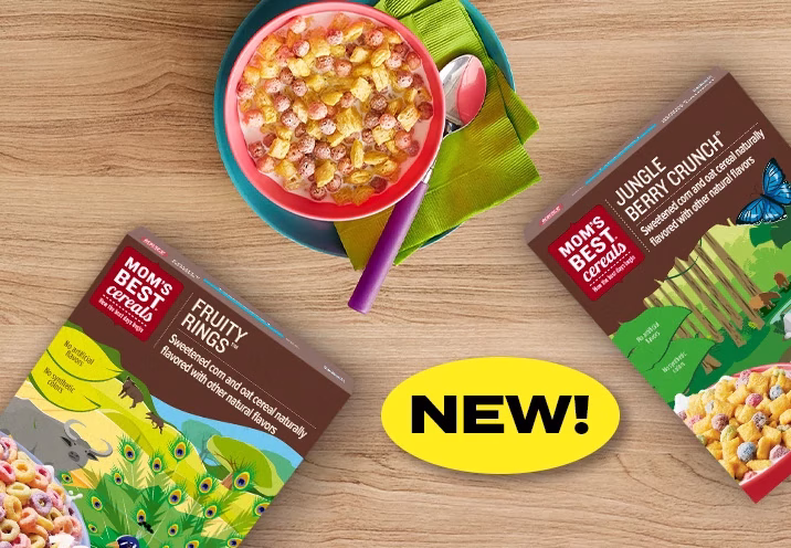New Mom's Best Cereal boxes